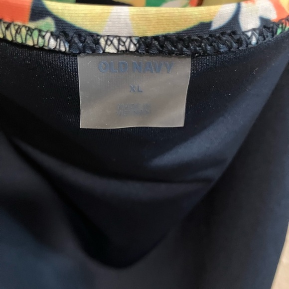 NWT Old Navy TwistBack Cutout One-Piece High Cut Swimsuit Lemon Oranges Print XL - Picture 5 of 9